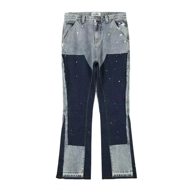 Herre Blussede Jeans Streetwear Denim med Patchwork Design 4