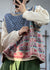 Strikket Vest Dame Oversized Med Print 1