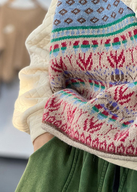Strikket Vest Dame Oversized Med Print 4