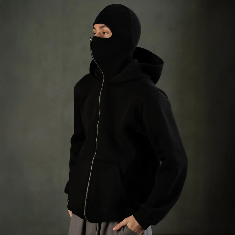 Unisex Hættetrøje med Balaclava og Lynlås 3