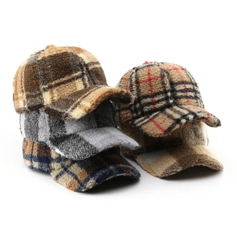 Unisex Sherpa Kasket med Plaid Mønster 7