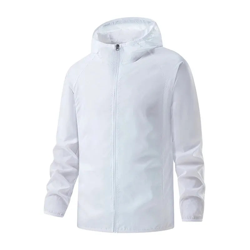 Unisex Vandtæt Jakke med Solbeskyttelse og Lynlås i Polyester 12