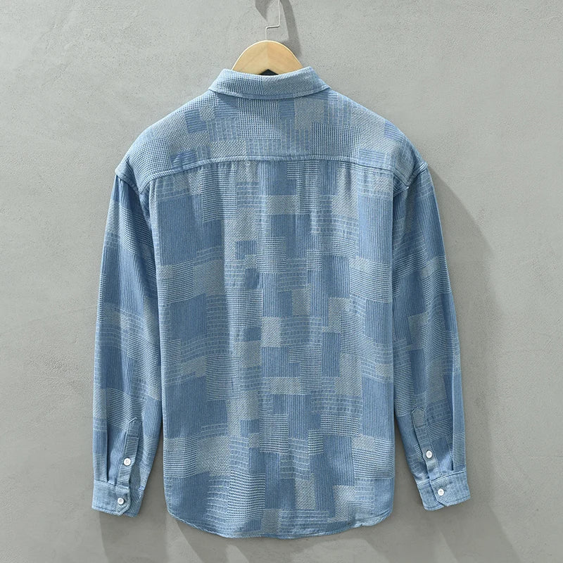 Herre Skjorter Patchwork Design Åndbart Bomuld