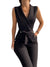 Dame Jumpsuit Mouwløs V-hals Med Sløjfe Polyester Elegant Design-2
