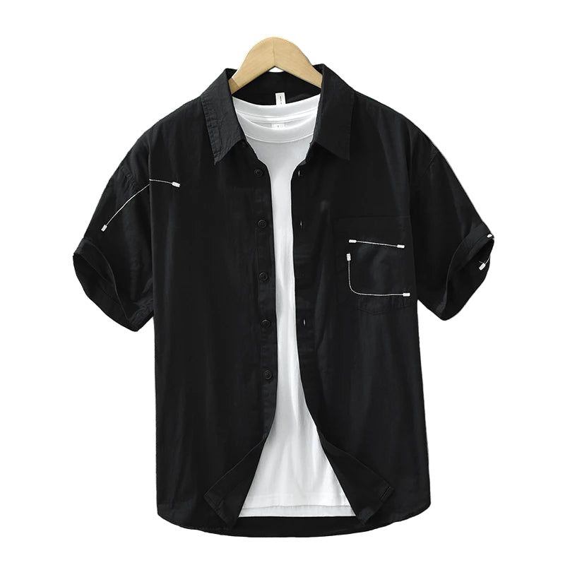 Herre Kortærmet Skjorte Casual 100% Bomuld 1