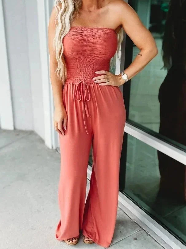 Dame Jumpsuit Off-Shoulder Elegant Polyester-4