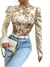 Kvinders Satin Top Blomsterprint Elegant Komfortabel-1