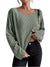 Kvinders T-Shirt Ribbede Rund Hals 100% Bomuld-1