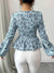 Kvinders Bluse Puffede Ærmer Let Stof Blomsterprint-4