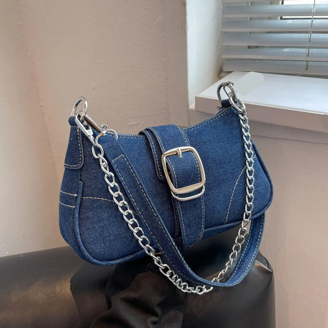 Denim crossbody-taske til kvinder