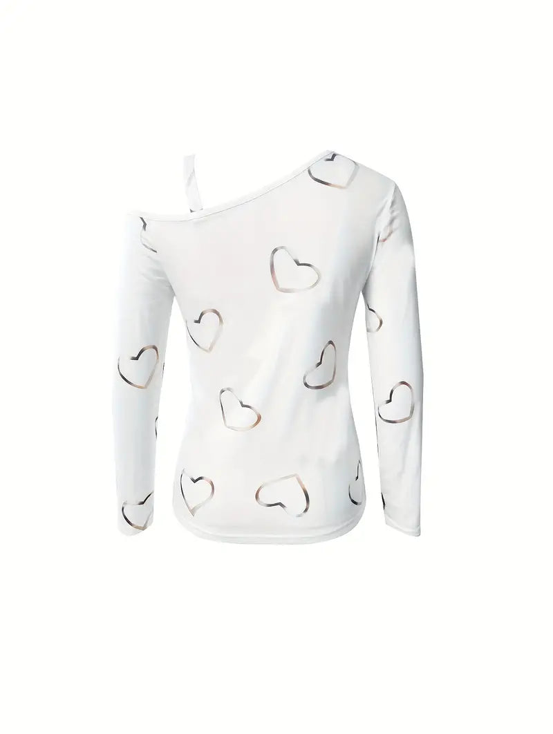 Kvinders T-shirt Legende 100% Bomuld med Hjerteprint-2