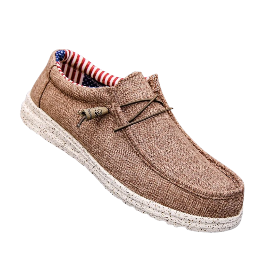 Slip-on-sko i lærred til mænd