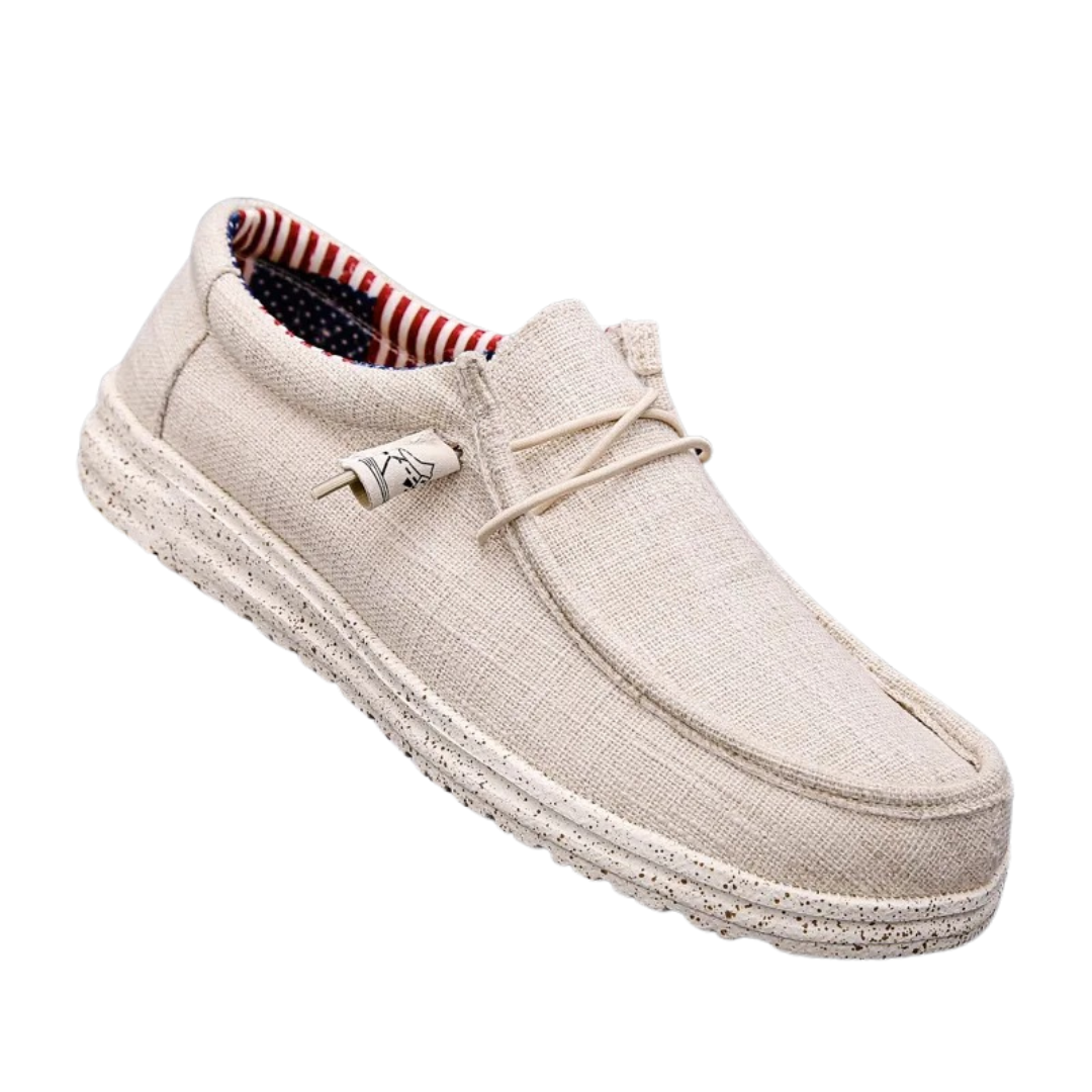 Slip-on-sko i lærred til mænd