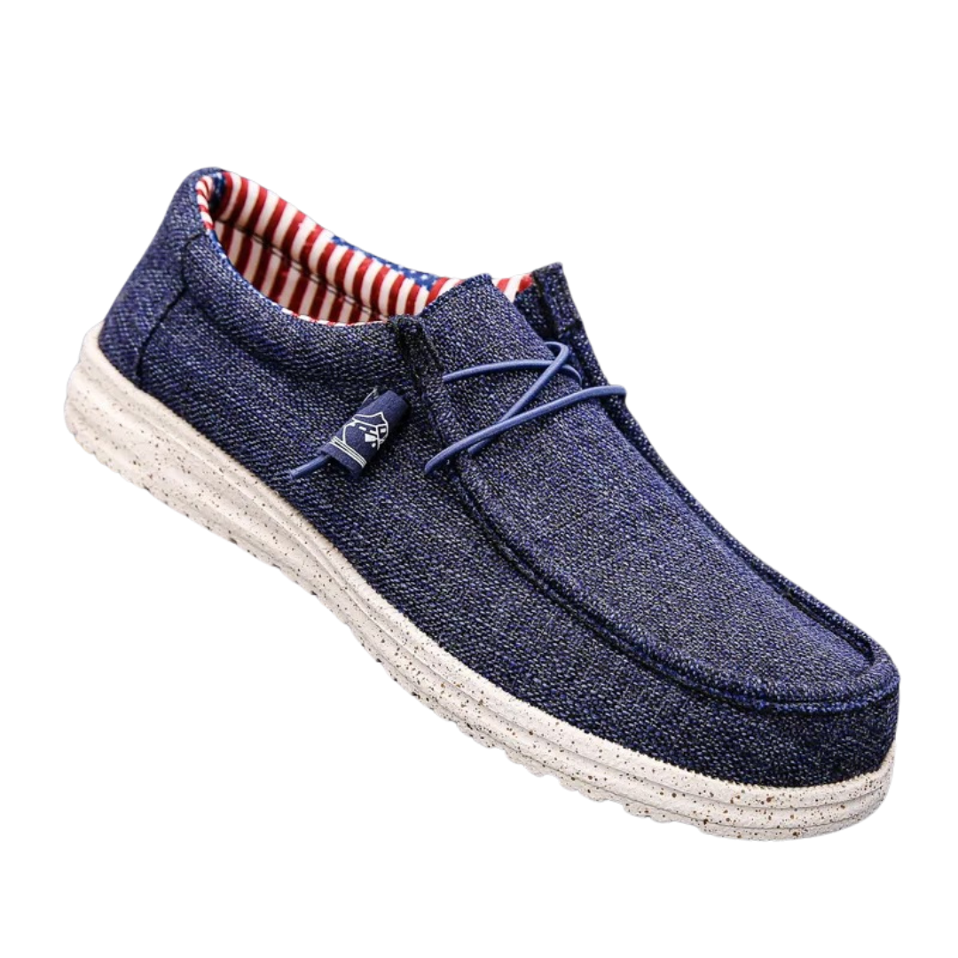 Slip-on-sko i lærred til mænd