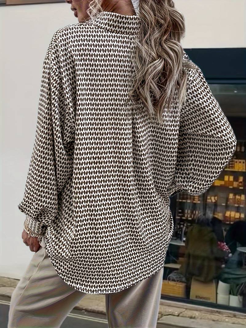 Kvinders Langærmet Bluse Vintage 100% Bomuld-3