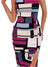 Kvinders Pencil Kjole Farveblok Slim Fit Polyester-1