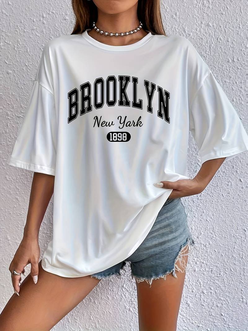 Variant image for Herre T Shirt Rund Hals Brooklyn Print 100% Bomuld-33
