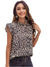 Kvinders Bluse Luipaardmønster Ruches 100% Polyester-1