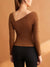 Kvinders Top Asymmetrisk Halslinje 100% Polyester-3