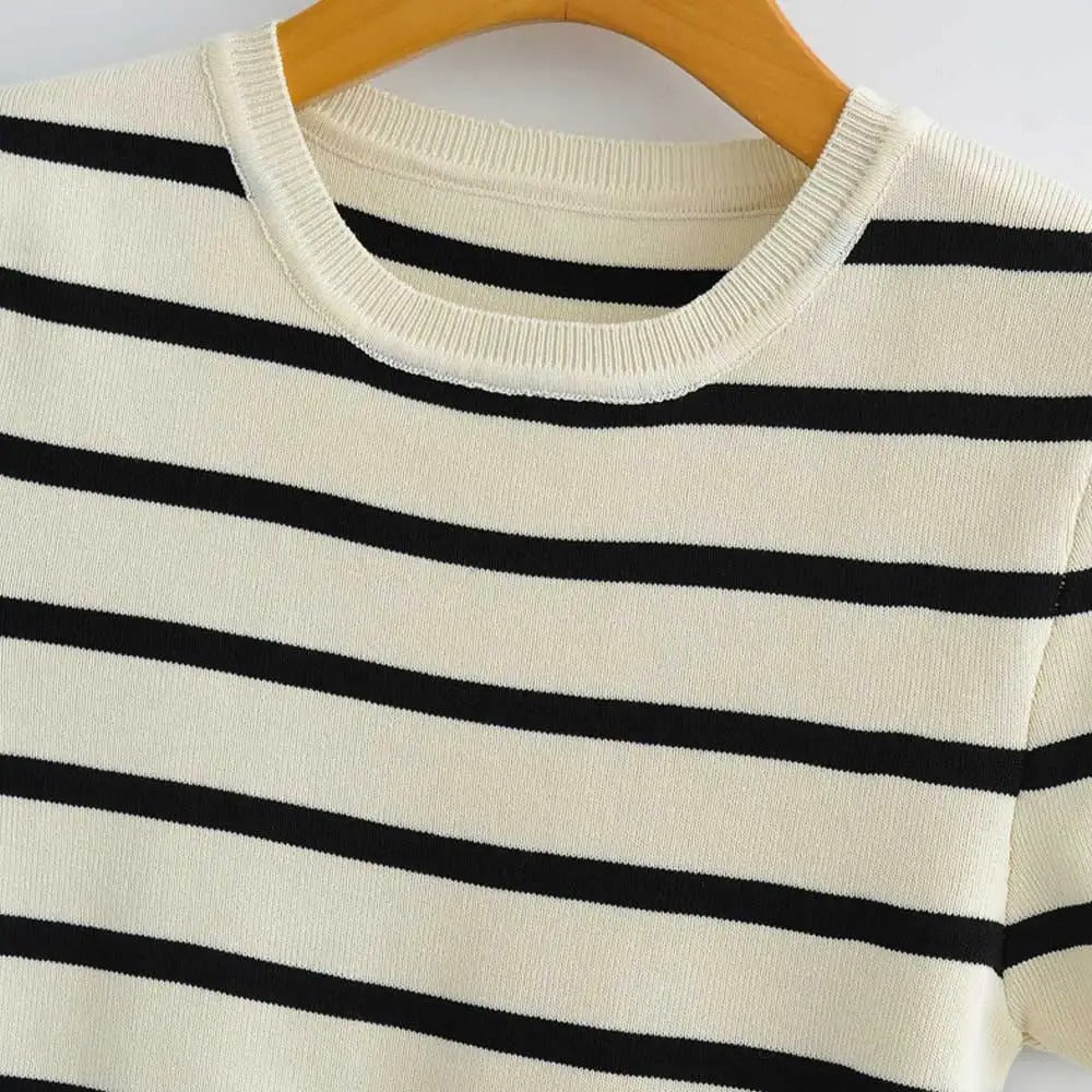 Cropped strik-sweater til kvinder
