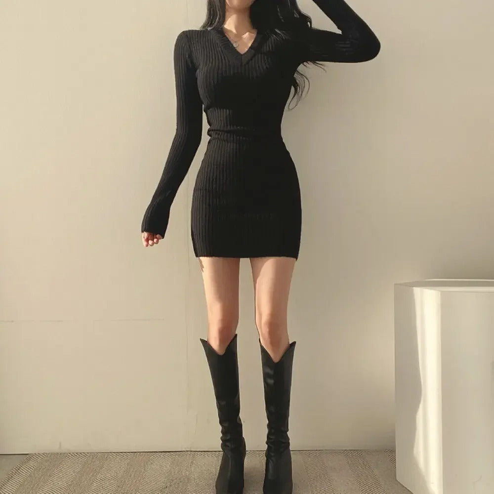 Slim bodycon i strik til kvinder