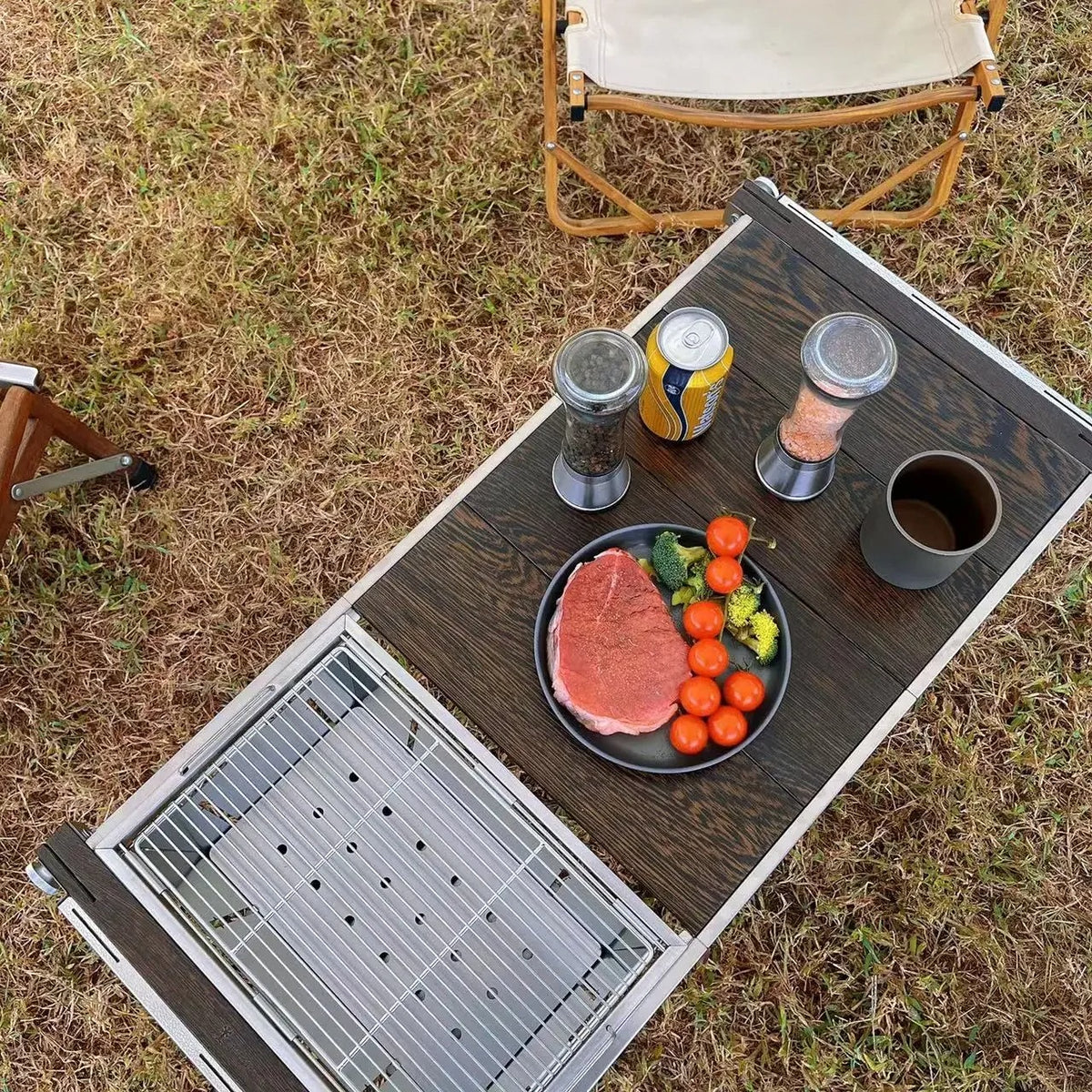 Bærbar grill i rustfrit stål