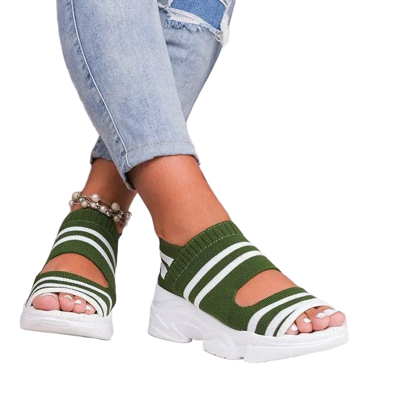 Wedge-sandaler med åben tå til kvinder