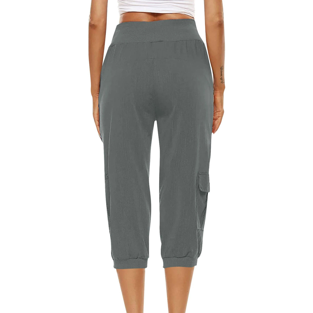 Cropped bukser til kvinder med elastisk talje