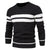 Patchwork-pullover med O-hals til mænd
