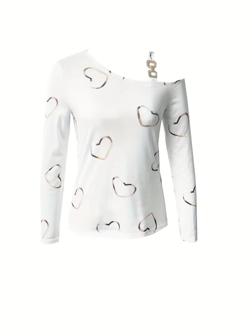 Kvinders T-shirt Legende 100% Bomuld med Hjerteprint-3