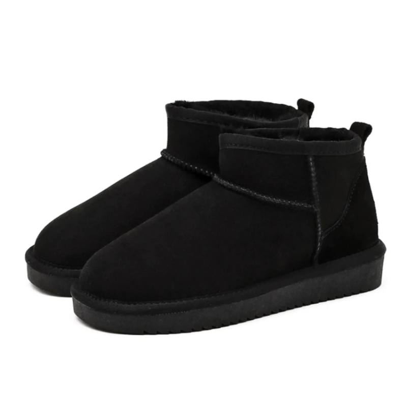 Dame Mini Støvler Halv-Høj Kunstlæder Fleece Foring-2