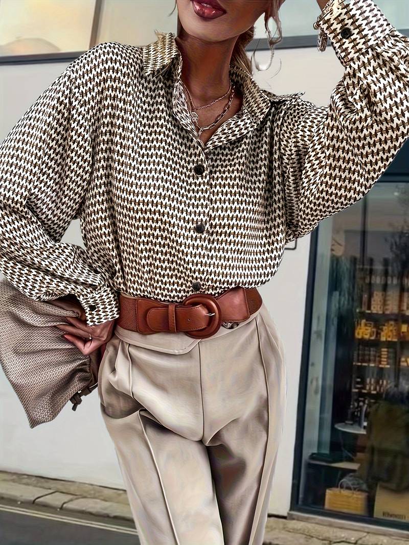 Kvinders Langærmet Bluse Vintage 100% Bomuld-5