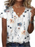 Variant image for Kvinders Bluse Løs Pasform Blomsterprint 100% Bomuld-1