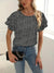 Kvinders Bluse Bølgeformet Design Polyester Rund Halsudskæring-4