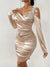 Kvinders Ruchesjurk Uden Skulderstropper 100% Polyester Elegant Maxi Kjole-4