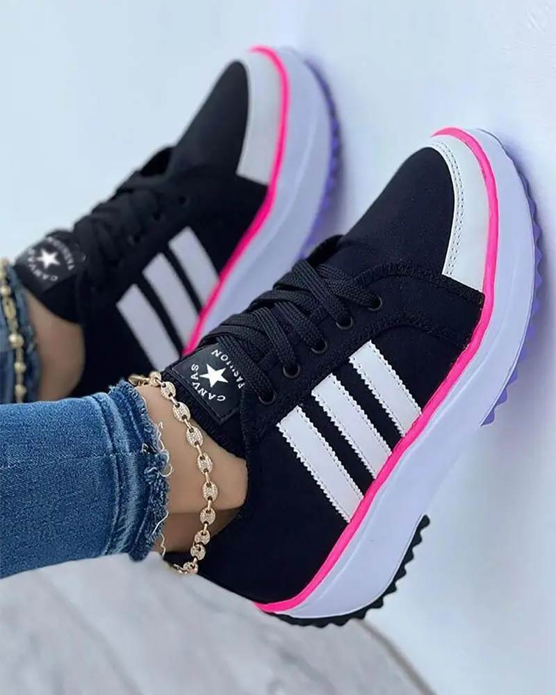 Kvinders Sneakers Komfortabelt Lærred Anti-Slip Gummi