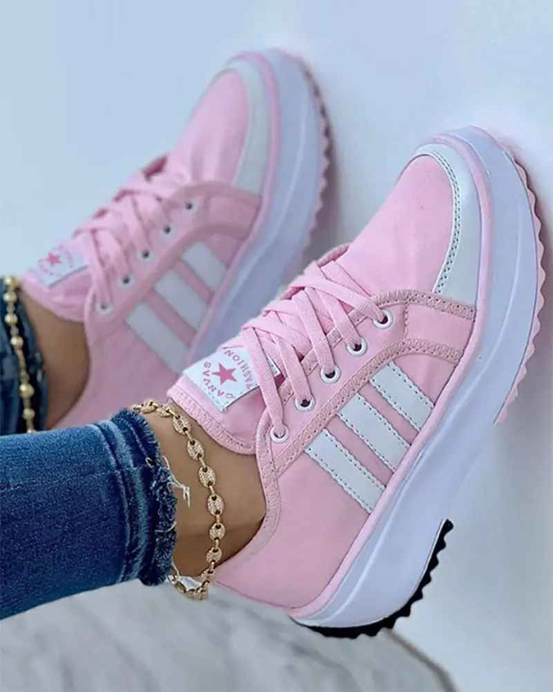 Kvinders Sneakers Komfortabelt Lærred Anti-Slip Gummi