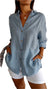 Skjortebluse Dame Plisseret Design 100% Bomuld-1