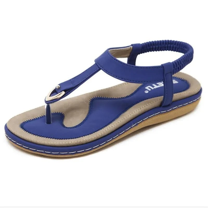 Flade sandaler med elastisk ankelrem til kvinder