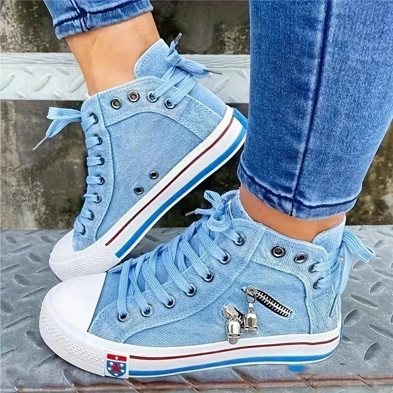 Denim Hi-Top Sneakers til kvinder