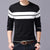Patchwork-pullover med O-hals til mænd