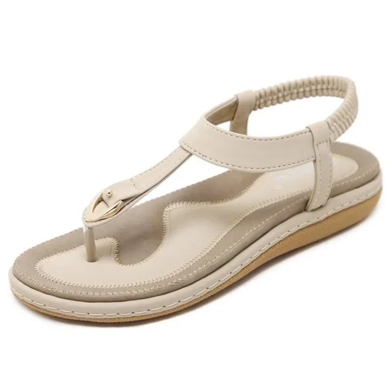 Flade sandaler med elastisk ankelrem til kvinder