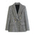 Dobbeltradet houndstooth-blazer til kvinder