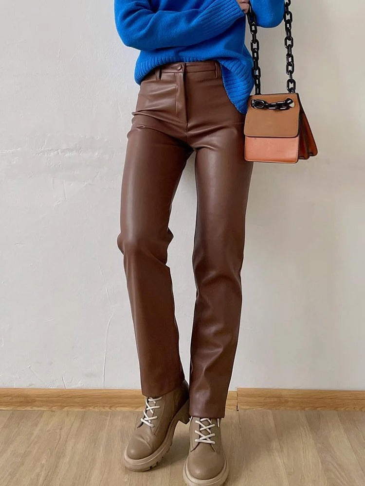 Klassiske læderbukser til kvinder