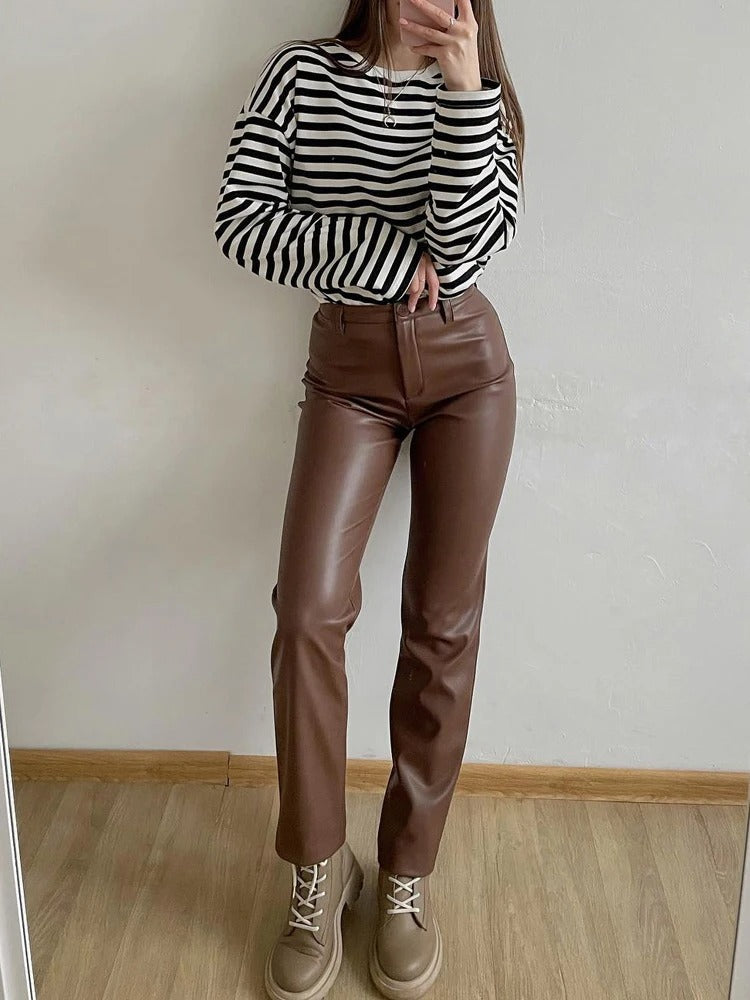 Klassiske læderbukser til kvinder