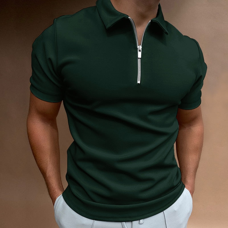 Variant image for Herre Poloshirt Kortærmet Med Lynlås 100% Bomuld-31