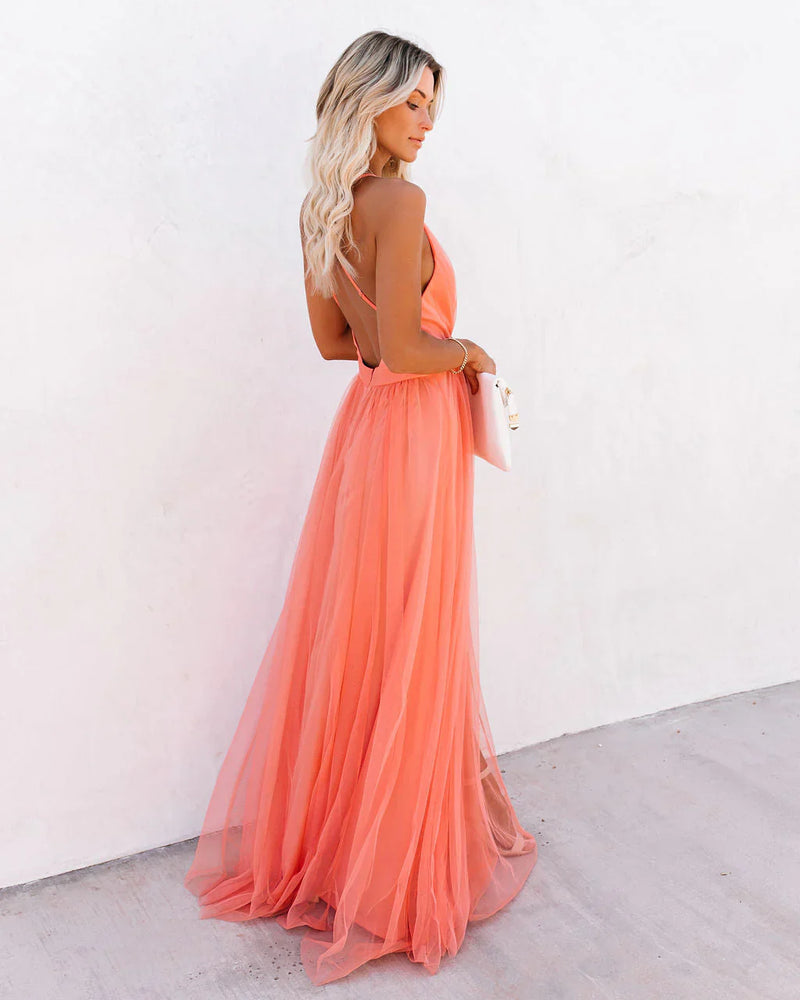 Kvinders Lang Kjole Elegant Polyester-3