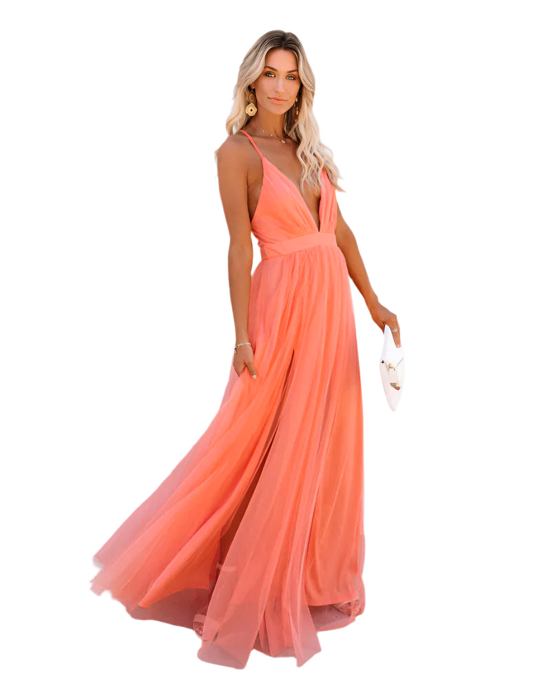 Kvinders Lang Kjole Elegant Polyester-1