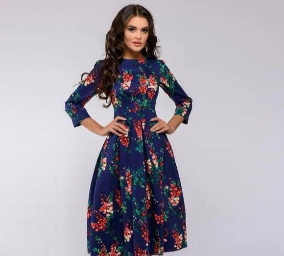 Variant image for Dame Midi Kjole Elegant Design Polyester til Fest og Sommer-41