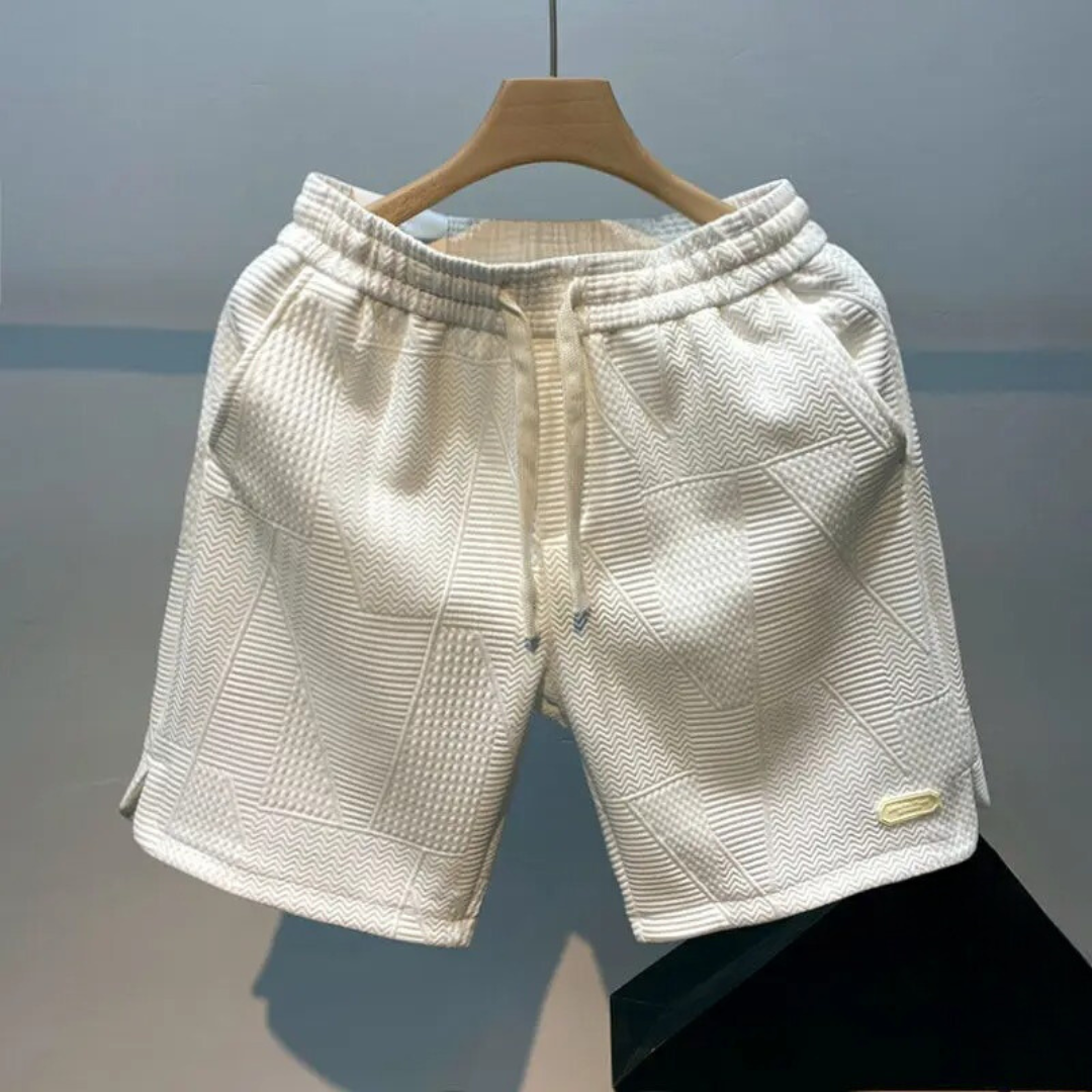 Mænds bølgemønster shorts med snoretræk